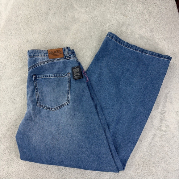 Von Dutch NWT Women's Size 30x32 Extra Wide Leg Flare Jeans Y2K Embroidered - Picture 3 of 16